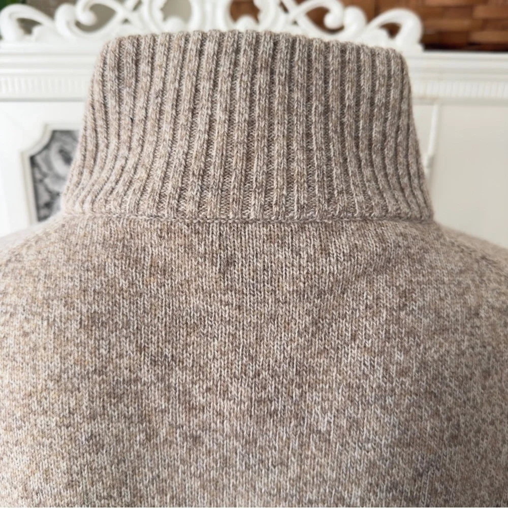 NWT Men’s J. Crew Tan Merino Wool Blend  1/4 Zip Pullover Sweater Jumper